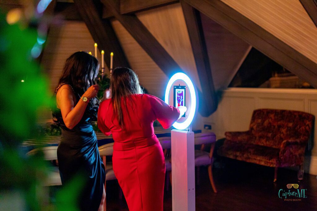 Digital photo booth rental setup at wedding reception in Windsor Colorado