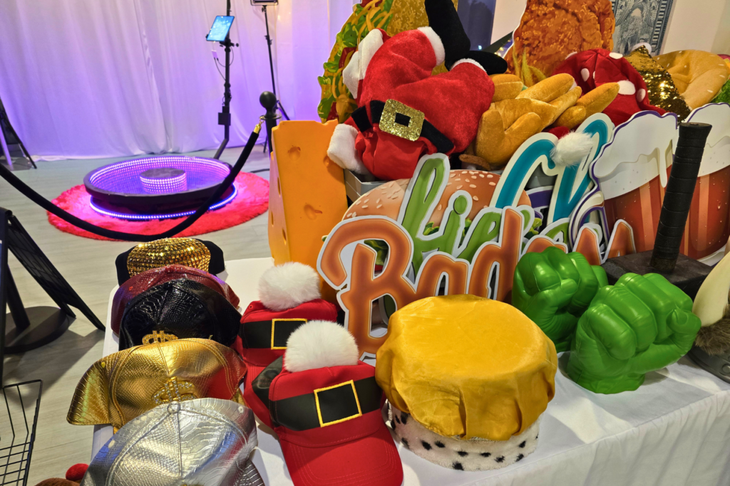360 Video photo booth rental with props.
