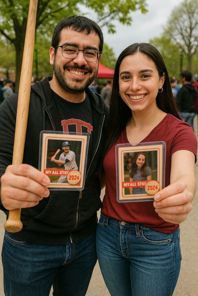 Photo Booth sports card featuring custom player stats and design. Denver, CO events.