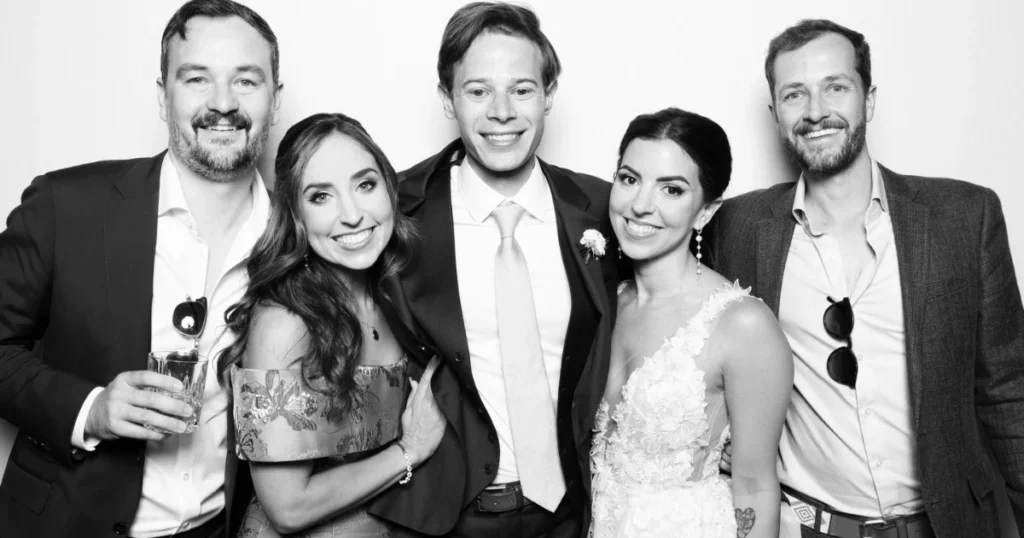 Luxury high-end black and white photo booth photo by CaptureME Photo Booth