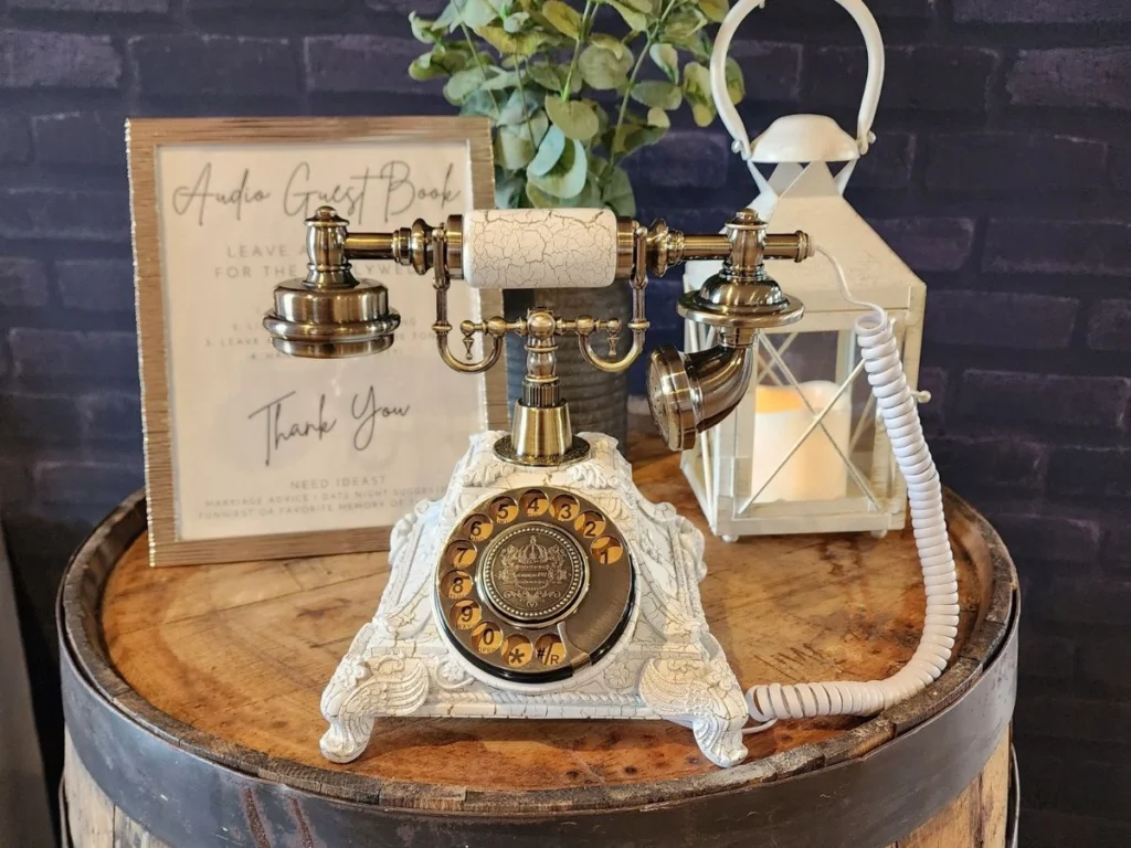 Audio Guest Book added to a luxury Denver Wedding to capture and preserve their guests in real-time.