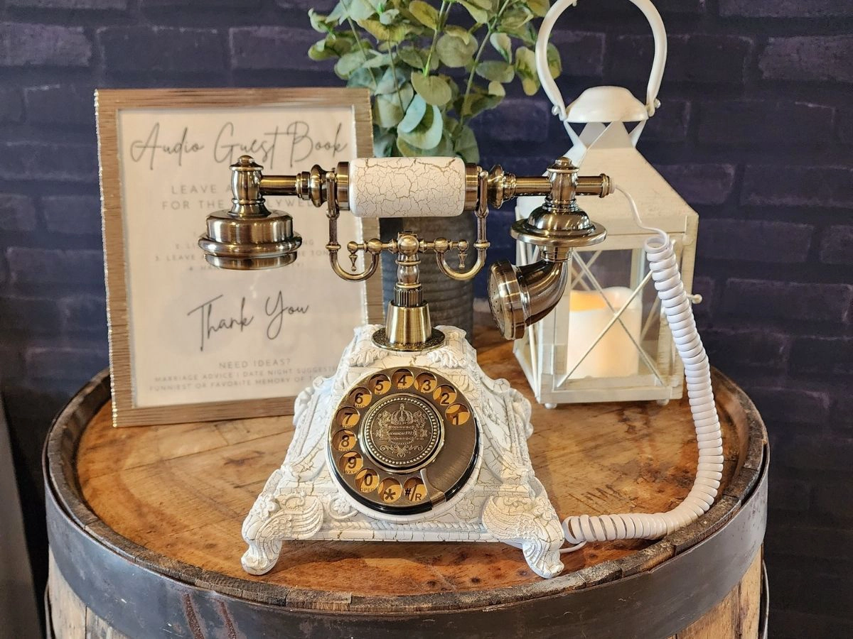 Audio Guest Book added to a luxury Denver Wedding to capture and preserve their guests in real-time.