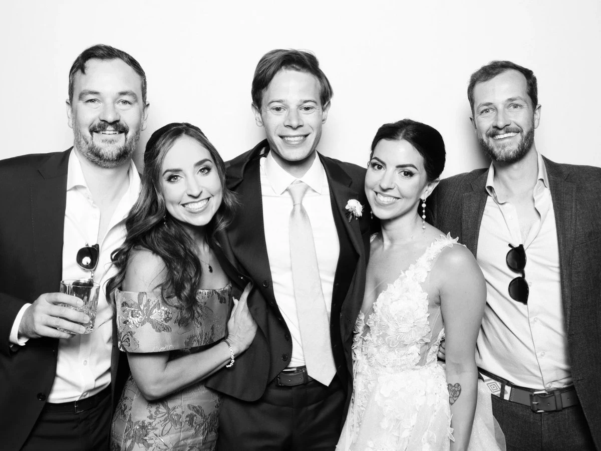 Luxury high-end black and white photo booth captured by CaptureME Photo Booth. Denver, Boulder and Northern Colorado's Best Kardashian Booth for Todays Modern Weddings'.