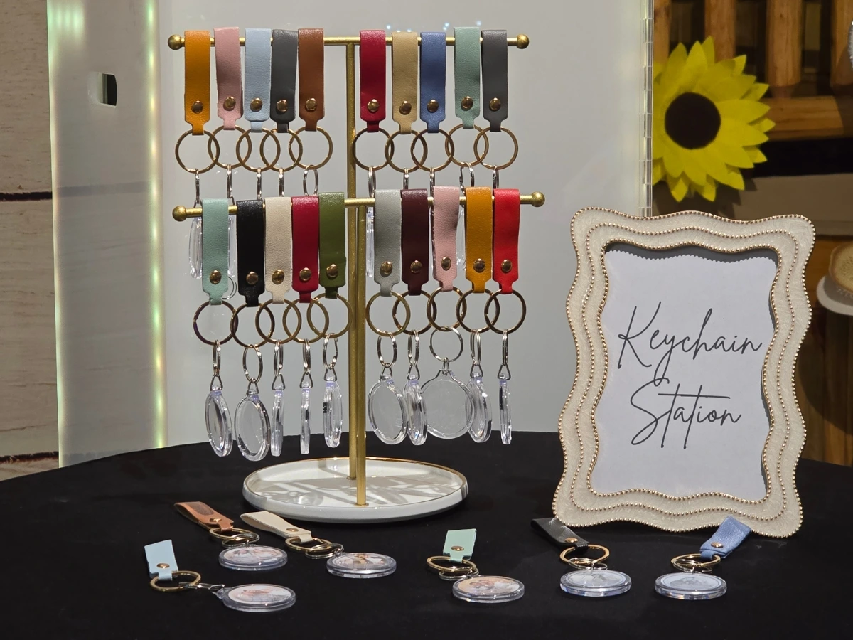 Luxury keychain photo booth display at a Northern Colorado celebration
